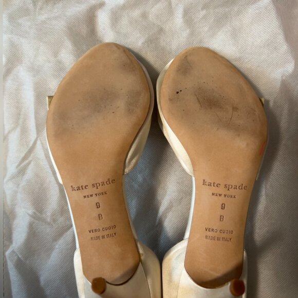 Kate Spade Clarice Ivory Satin Heels - Picture 4 of 4